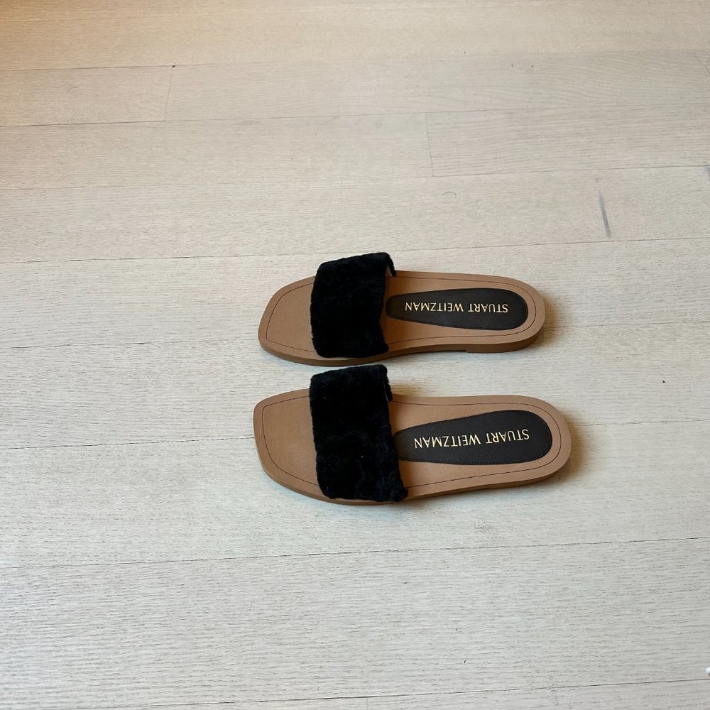 Stuart Weitzman Shearling Slides Cammy - image 2